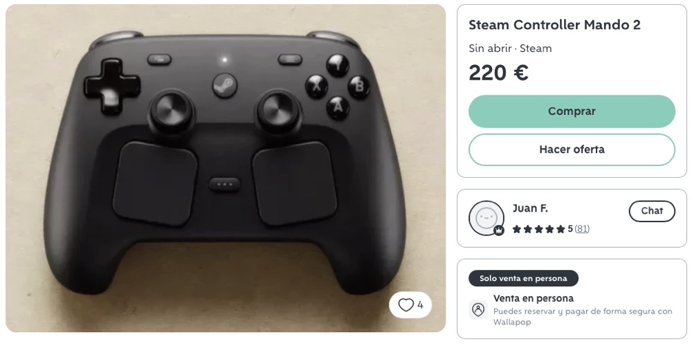 Steam Controller listed for €200 on Wallapop - over double the retail price